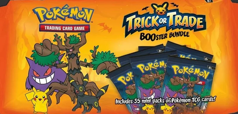 Trick or Trade 2024 Booster Bundle (35 Booster) Inglese Trick or Treat PKM Halloween Booster + Heartforcards® protezione spedizione