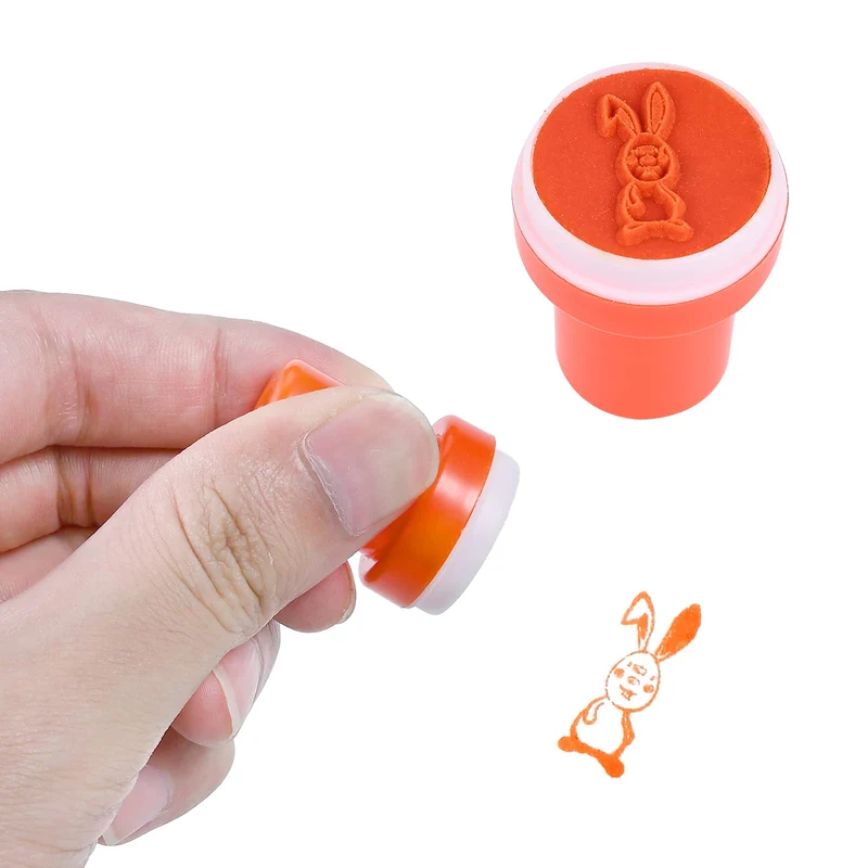 Faburo 26Pz Timbri Bambini Sigillo Animale, Cartoni Animati Kit Set di Strumenti Auto Inchiostrazione Timbri, Regali per Feste per Bambini