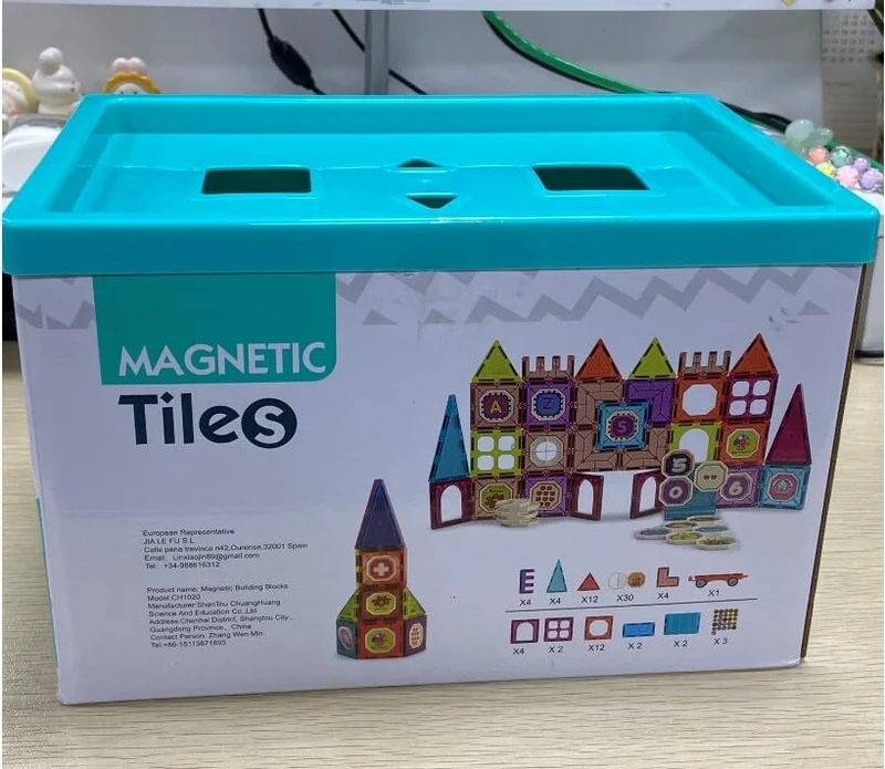 Gavgroom Costruzioni Magnetiche 80 Pezzi Colorati Costruzioni per Bambini 3 Anni Magneti Bambini con 1 Auto Tessere Magnetiche per Bambini da 3 4 5 6 7 8