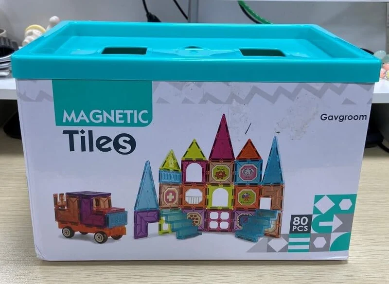 Gavgroom Costruzioni Magnetiche 80 Pezzi Colorati Costruzioni per Bambini 3 Anni Magneti Bambini con 1 Auto Tessere Magnetiche per Bambini da 3 4 5 6 7 8