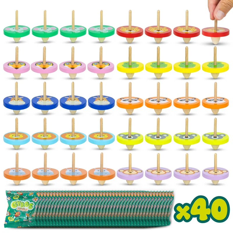 Trottola Bambini Pack 40 Gadget Compleanno Bambini - BONNYCO | Regalini Fine Festa Compleanno, Gadget Compleanno Bambina Bambino, Regalini Compleanno Bambini Invitati Pensierini per Bambini Dopo Festa