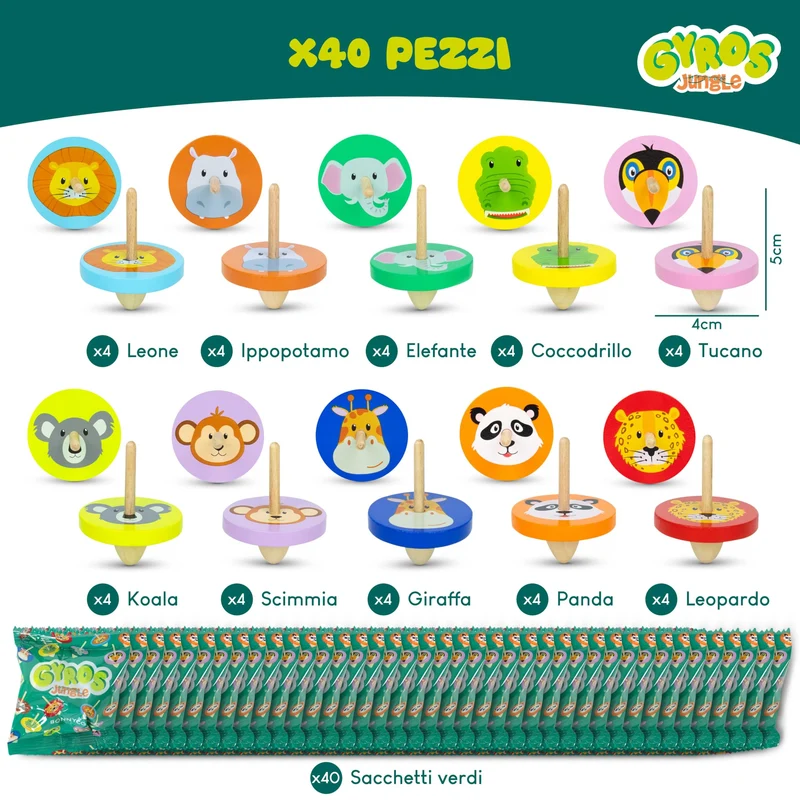 Trottola Bambini Pack 40 Gadget Compleanno Bambini - BONNYCO | Regalini Fine Festa Compleanno, Gadget Compleanno Bambina Bambino, Regalini Compleanno Bambini Invitati Pensierini per Bambini Dopo Festa