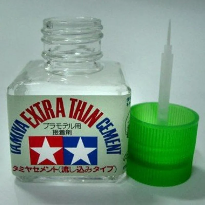 Tamiya 87038 – Colla Extra liquida con Pennello applicatore, Bottiglietta da 40 ml