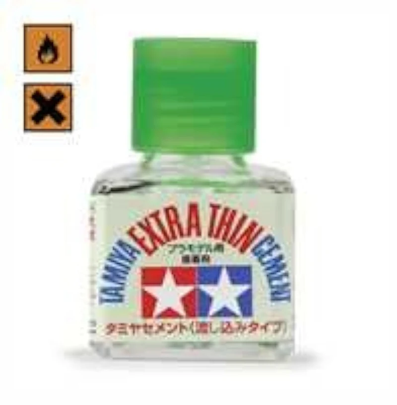 Tamiya 87038 – Colla Extra liquida con Pennello applicatore, Bottiglietta da 40 ml