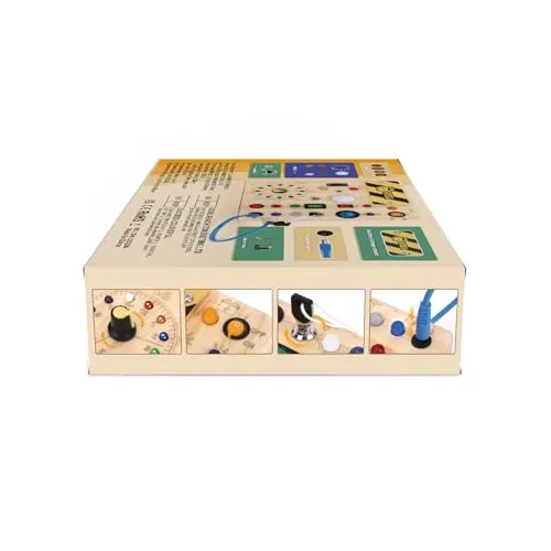 Giochi Montessori 1 anno per Bambini Montessori Busy Board Giochi Legno con 10 Interruttori e 23 luci LED Giochi Sensoriali Giocattolo sensoriale di apprendimento Adatto per 1 2 3 4 anni Bambin