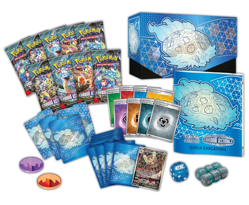 GCC Pokémon: set Allenatore Fuoriclasse dell’espansione Scarlatto e Violetto - Corona Astrale (una carta promozionale a figura intera, nove buste di espansione e accessori premium)