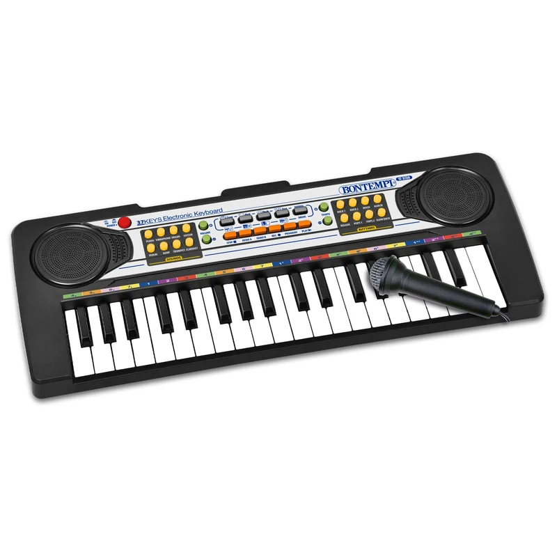 Bontempi | PlayKeys - Tastiera Giocattolo a 37 Tasti per Piccoli Musicisti con Passo Mini e Microfono, 425x160x50 mm