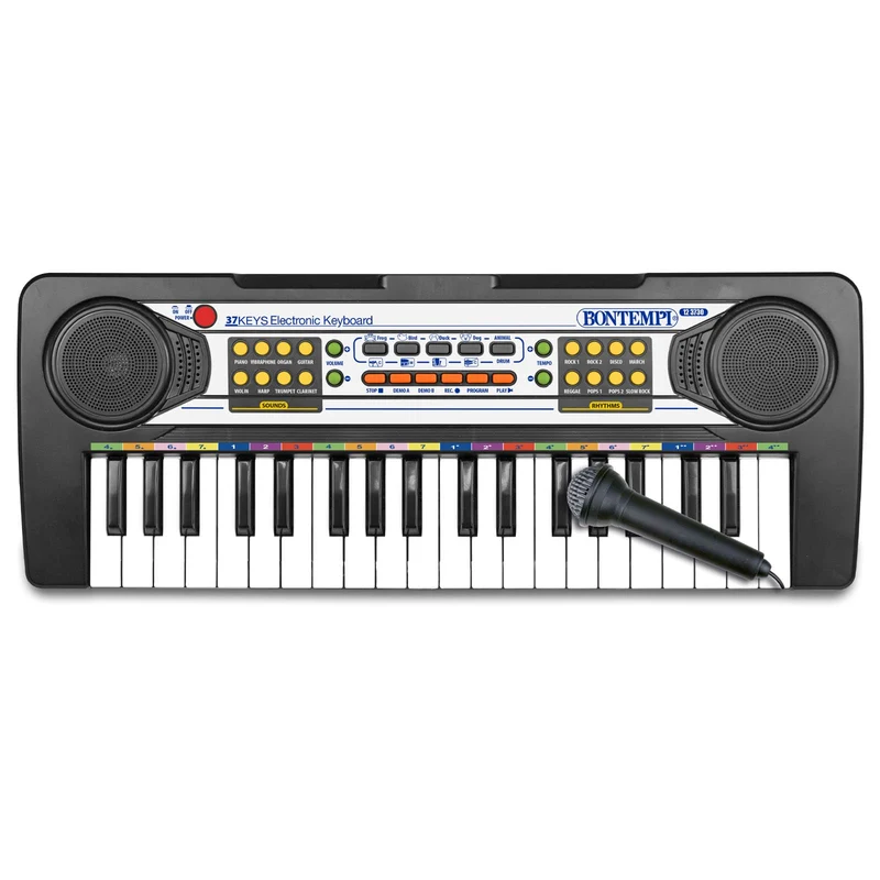 Bontempi | PlayKeys - Tastiera Giocattolo a 37 Tasti per Piccoli Musicisti con Passo Mini e Microfono, 425x160x50 mm