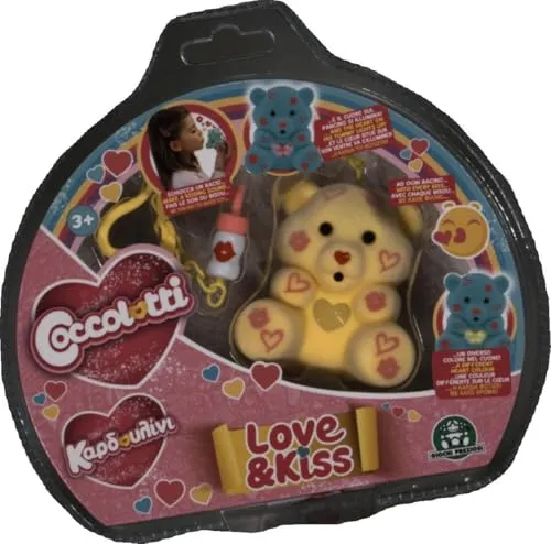 Giochi Preziosi-CCL096 COCCOLOTTI, Orsetto interattivo, Che Ti Fa Baciare, Effetti Luminosi, Modello Giallo, per Bambini dai 3 Anni, CCL096, Colore