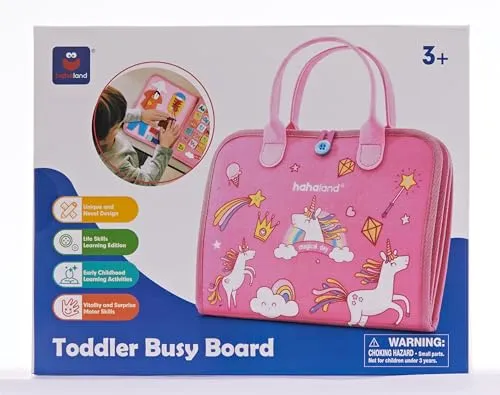 hahaland Busy Board Montessori 2 3 4 Anni, Gioco Educativo per Bambina, Giochi Bimba Pannello Sensoriale Regalo Bambino 2 3 4 Anni