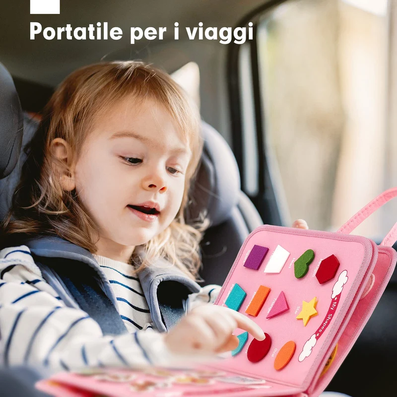 hahaland Busy Board Montessori 2 3 4 Anni, Gioco Educativo per Bambina, Giochi Bimba Pannello Sensoriale Regalo Bambino 2 3 4 Anni