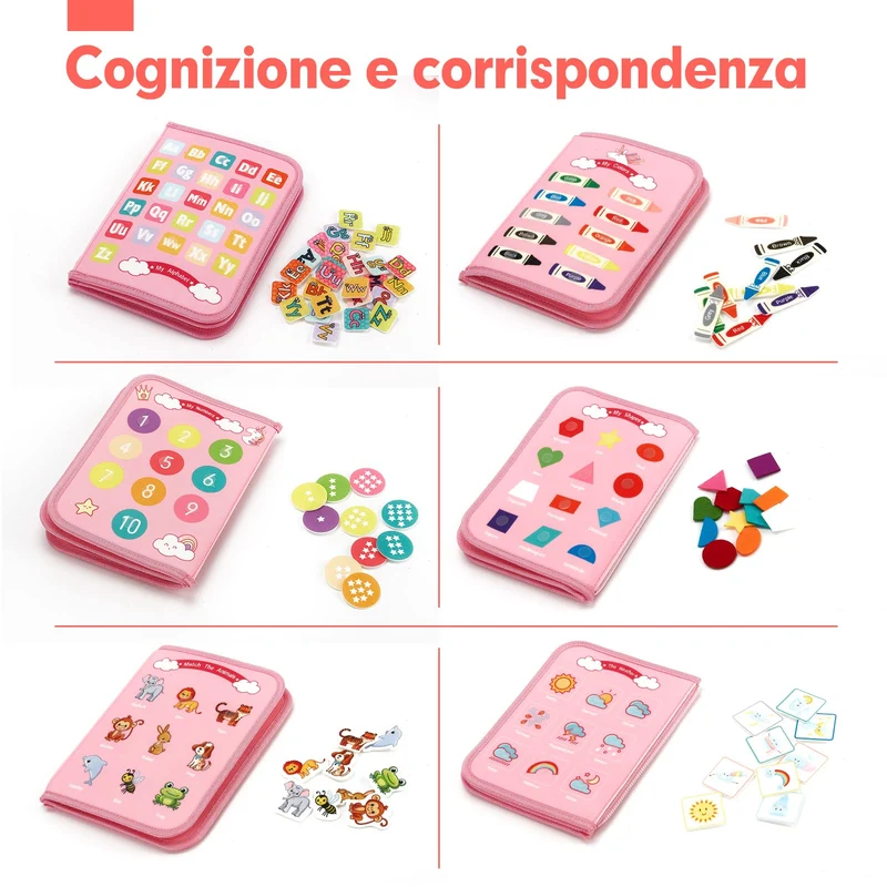 hahaland Busy Board Montessori 2 3 4 Anni, Gioco Educativo per Bambina, Giochi Bimba Pannello Sensoriale Regalo Bambino 2 3 4 Anni