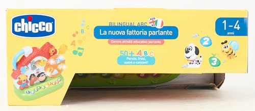 Chicco Fattoria Parlante Bilingue Italiano/Inglese, Fattoria con Animali per Bambini con Luci e Suoni, 3 Modalità di Gioco, Gioco Educativo Elettronico - Giochi Bambini 1-4 Anni