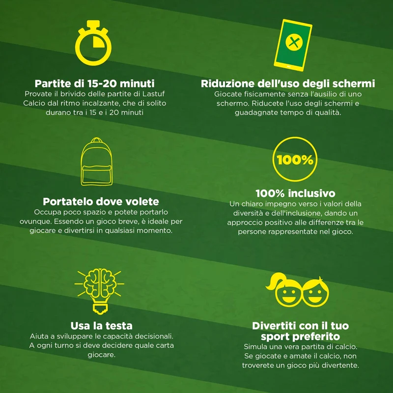 LASTUF Gioco di Calcio per Bambini Gioco di Carte da Tavolo per Famiglie Giochi di Società per Ragazzi e Ragazze - Multilingua con Italiano - 81 carte - Regalo di calcio da 6 anni
