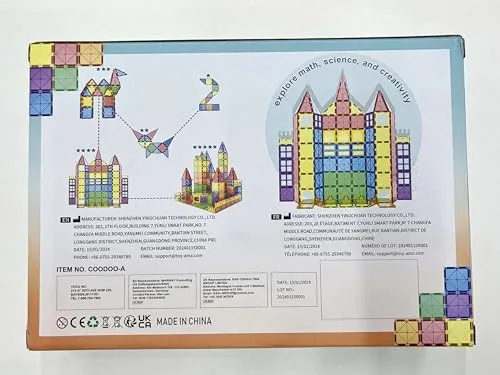 Piastrelle magnetiche Giocattoli per bambini Giocattoli magneti per il bambino Blocchi magnetici Giocattoli da costruzione Giocattoli Montessori per ragazzi e ragazze di 3+ anni