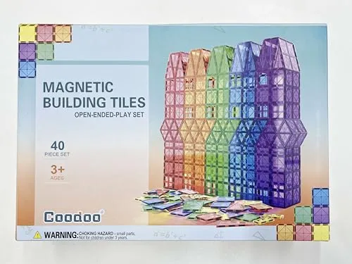 Piastrelle magnetiche Giocattoli per bambini Giocattoli magneti per il bambino Blocchi magnetici Giocattoli da costruzione Giocattoli Montessori per ragazzi e ragazze di 3+ anni