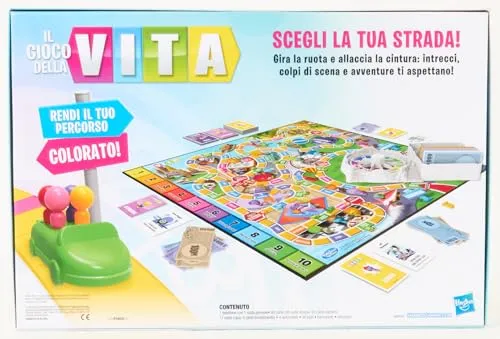 Hasbro Gaming - Il Gioco della Vita, Un Gioco Adatto A Tutta La Famiglia per 2-4 Giocatori, Gioco da Tavolo per Bambini dagli 8 Anni in su