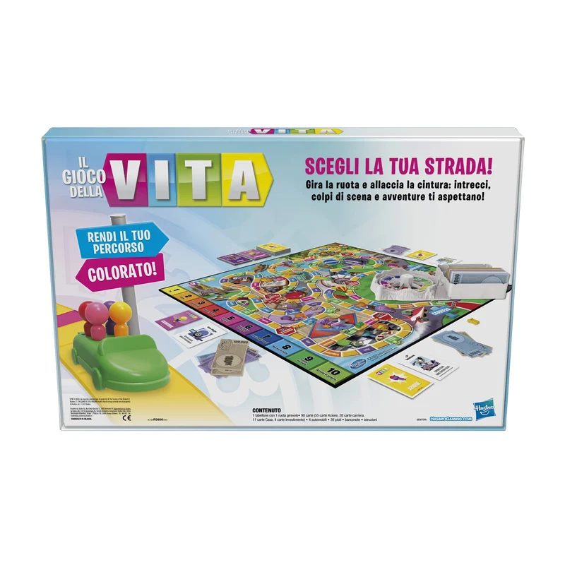 Hasbro Gaming - Il Gioco della Vita, Un Gioco Adatto A Tutta La Famiglia per 2-4 Giocatori, Gioco da Tavolo per Bambini dagli 8 Anni in su