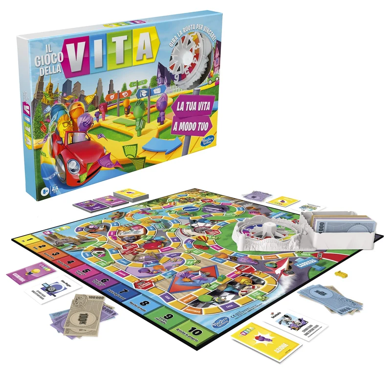 Hasbro Gaming - Il Gioco della Vita, Un Gioco Adatto A Tutta La Famiglia per 2-4 Giocatori, Gioco da Tavolo per Bambini dagli 8 Anni in su