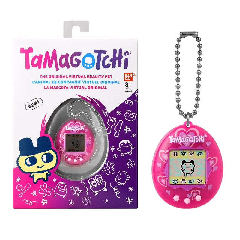 Bandai - Tamagotchi - Tamagotchi originale - Lots of Love - animale elettronico virtuale con schermo a colori, 3 pulsanti e giochi - Animale interattivo - Giocattolo per bambini 8 anni e + - 42975