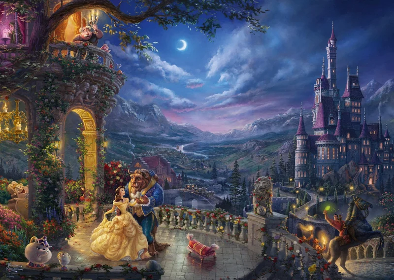 Schmidt , Thomas Kinkade: Disney Beauty and the Beast Puzzle -1000pc , Puzzle , Ages 12+ , 1 Players