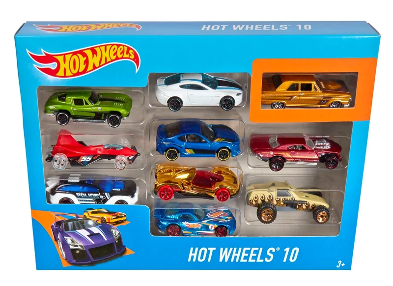Hot Wheels - Set Macchinine da 10 Veicoli in Scala 1:64, con Decorazioni Mozzafiato, da Collezionare, Single, 54886