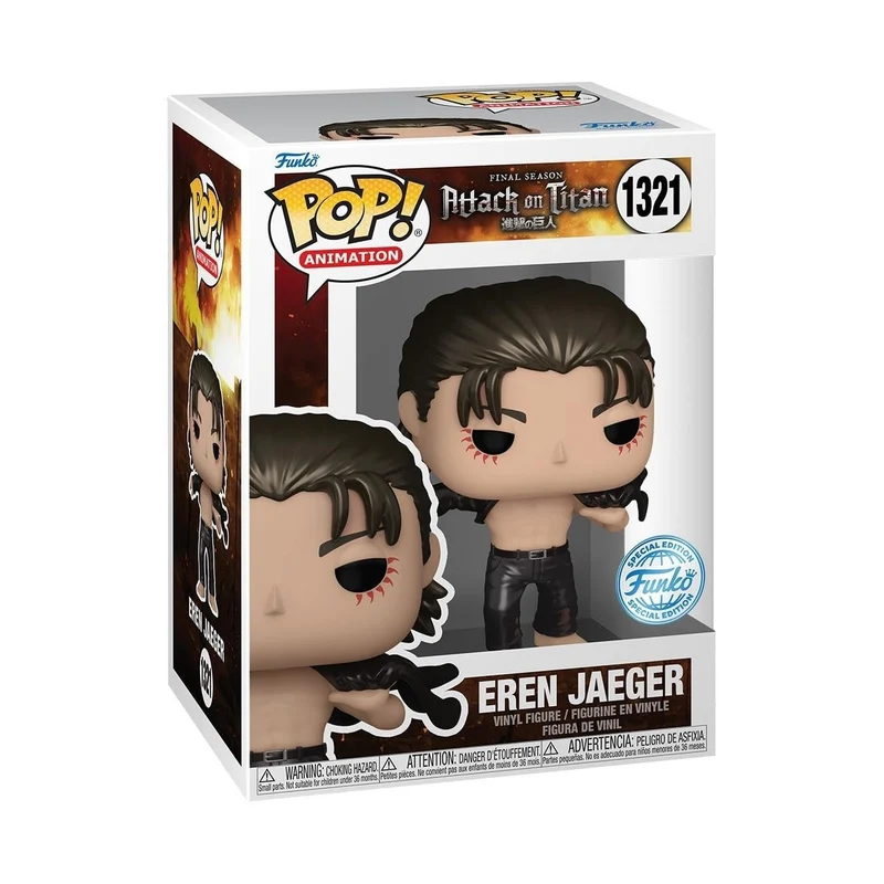 Funko Pop! Animation: AoT - Eren Jaeger Jeager - Metallic - Attack On Titan - Esclusiva Amazon - Figura in Vinile da Collezione - Idea Regalo - Merchandising Ufficiale - Anime Fans