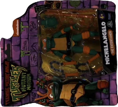 Giochi Preziosi - Michelangelo Tartarughe Ninja Caos Mutante, Michelangelo in versione Action Figure Base Articolata da 12 cm, Personaggio con Armi da Combattimento, Per Bambini dai 4 anni