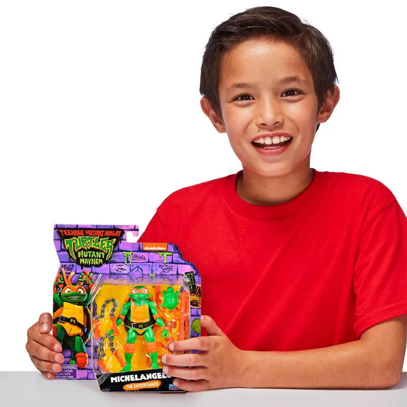 Giochi Preziosi - Michelangelo Tartarughe Ninja Caos Mutante, Michelangelo in versione Action Figure Base Articolata da 12 cm, Personaggio con Armi da Combattimento, Per Bambini dai 4 anni