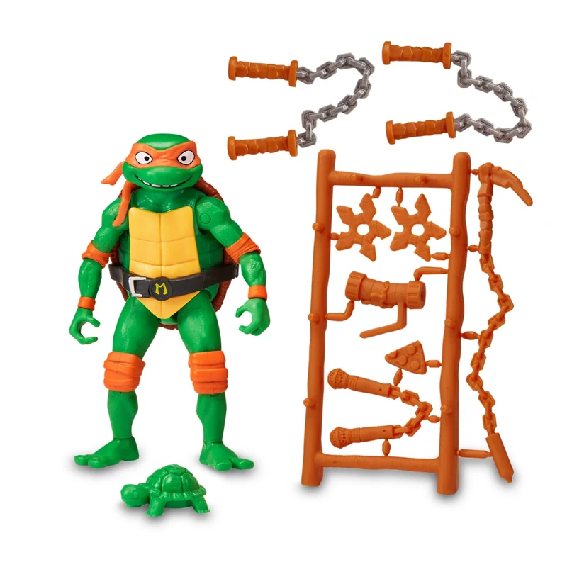Giochi Preziosi - Michelangelo Tartarughe Ninja Caos Mutante, Michelangelo in versione Action Figure Base Articolata da 12 cm, Personaggio con Armi da Combattimento, Per Bambini dai 4 anni