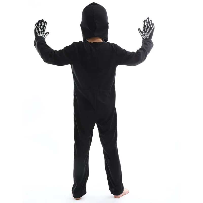 Sincere Party Costume da scheletro bagliore al buio con ossa con guanti, ottimo per bambini di 3-5 anni