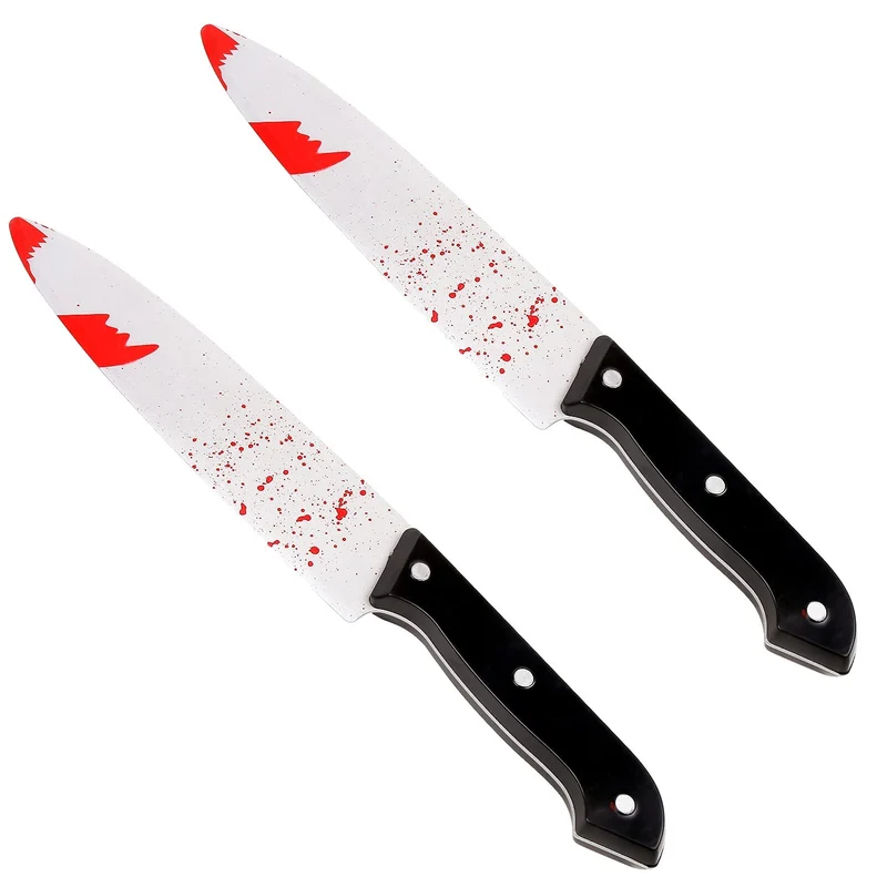 DERAYEE 2 Pezzi Coltello Finto,Pugnale in Plastica Halloween,Pugnale per Feste di Halloween