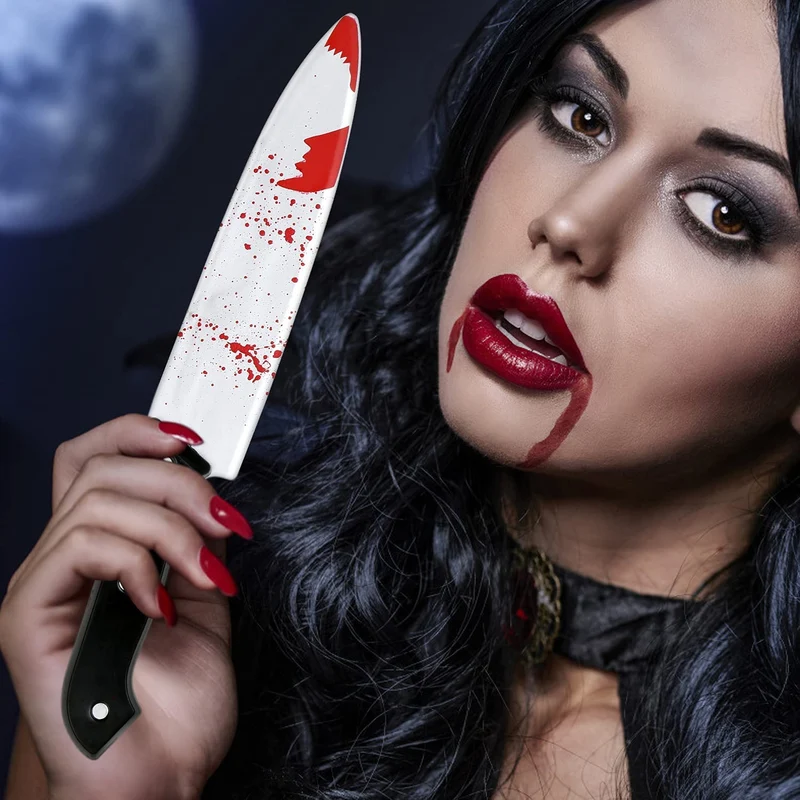DERAYEE 2 Pezzi Coltello Finto,Pugnale in Plastica Halloween,Pugnale per Feste di Halloween