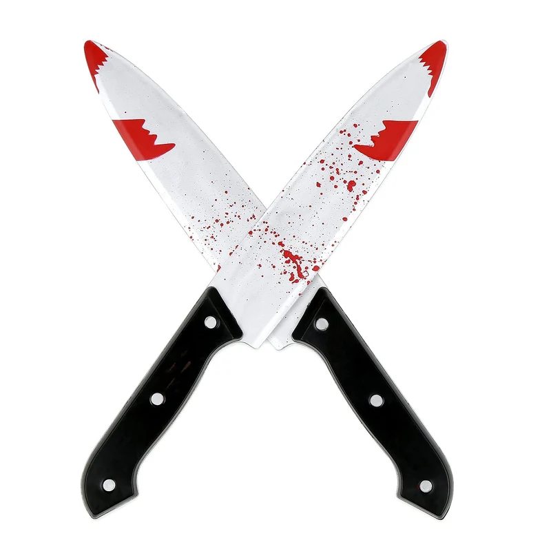 DERAYEE 2 Pezzi Coltello Finto,Pugnale in Plastica Halloween,Pugnale per Feste di Halloween