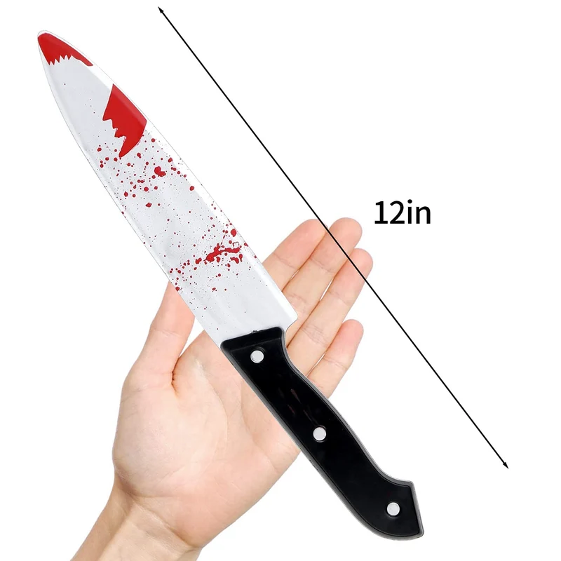 DERAYEE 2 Pezzi Coltello Finto,Pugnale in Plastica Halloween,Pugnale per Feste di Halloween