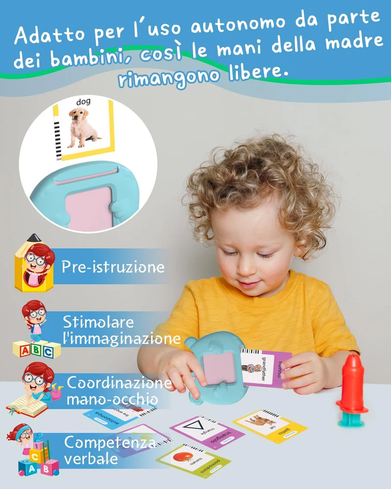 Winnrok Amico Vocabolo Gioco, Flashcards Bambini Italiano, Giochi Bambini 2 Anni, Giochi Montessori 2 Anni, Autismo Sensoriali Giocattoli Educativi, Imparare a parlare Colori Numero Animali 224 Parole