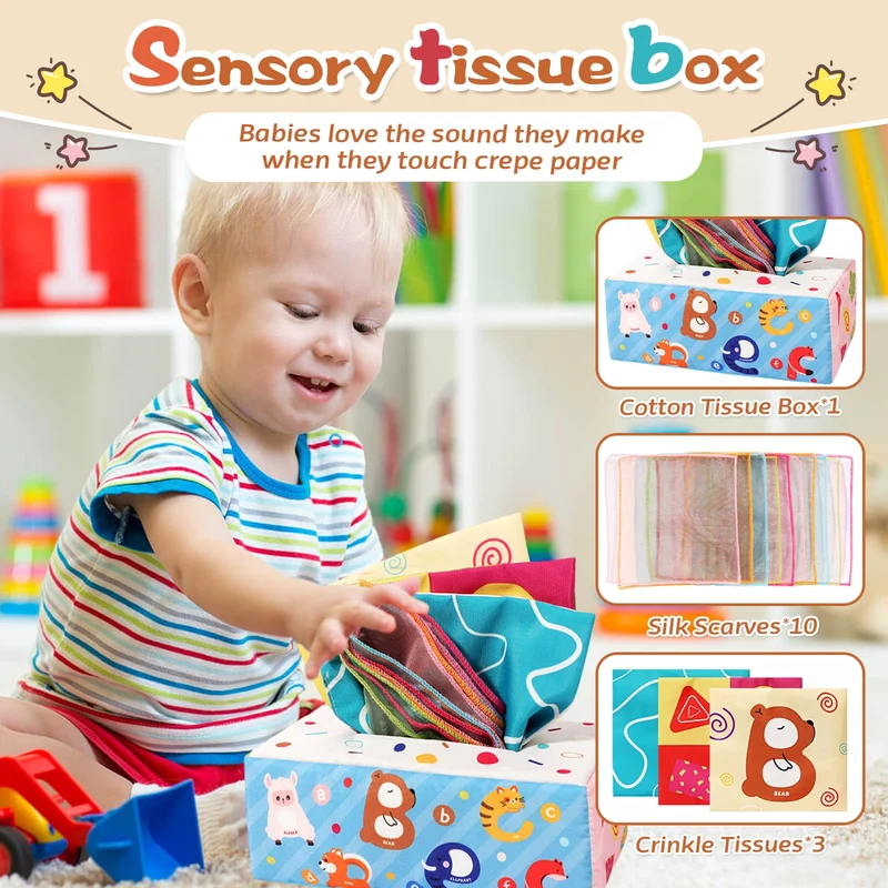 Giochi Montessori 6 Mesi -3 Anni, 4 in 1 Giochi Bambini 1 Anno, Giochi Neonato 6-9 mesi, Sensoriali Giochi Montessori 6-12 Mesi, Giocattolo Impilabile, Giochi Natale Compleanno per Bambini