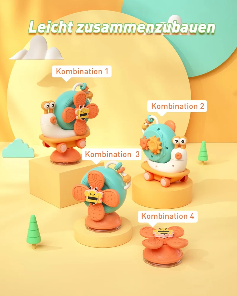 VORENUS Gioco Seggiolone Ventosa per Bambini 6 Mesi, Montessori Sensoriale Giochi Neonato 6-9 Mesi, Educativo attività Giocattoli Bambini con Ventose, Regalo Bimbo 1 Anno 12 Mesi