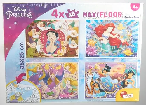 Lisciani Giochi- Disney Puzzle Maxifloor 4 X 48 Princess, 91744