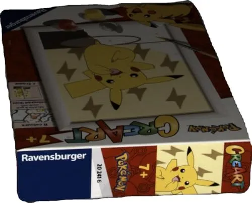 Ravensburger - CreArt Serie E, Pokémon, Pikachu, Dipingere con i Numeri, Kit Pittura Bambini, Cornice Inclusa, Gioco Educativo, Idea Regalo Bambino e Bambina 7+ Anni, 18x13 cm