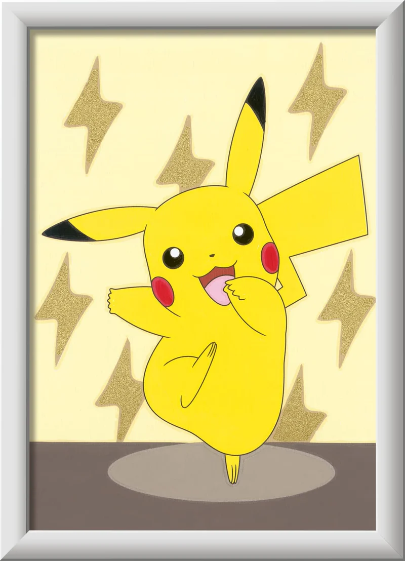 Ravensburger - CreArt Serie E, Pokémon, Pikachu, Dipingere con i Numeri, Kit Pittura Bambini, Cornice Inclusa, Gioco Educativo, Idea Regalo Bambino e Bambina 7+ Anni, 18x13 cm
