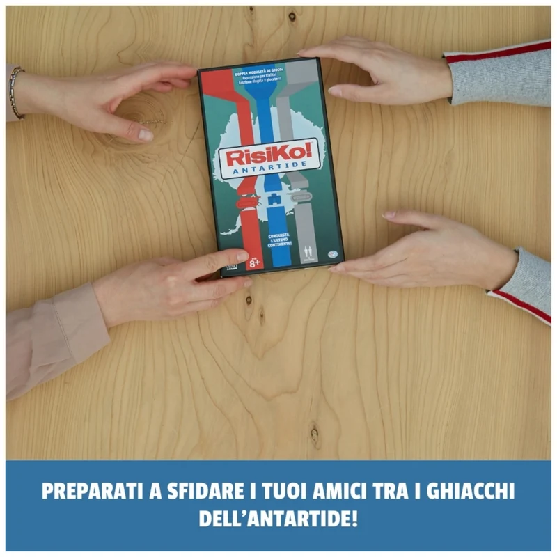 EDITRICE GIOCHI, Risiko! Antartide, Gioco di Strategia, 2 Giochi in Scatola in 1 per Sfide tra Amici e in Famiglia, Giochi da Tavolo per Adulti e Bambini, Espansione di Risiko e Gioco Singolo, 8+ Anni