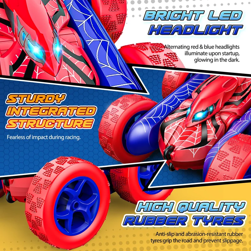 Macchina Telecomandata per Bambini, 2.4GHz Monster Truck Giochi Bambini 3-12 Anni, Giocattoli Natale Compleanno Regalo Bambino 3-9 Anni Maschio Giochi per Bambini, Gioco Bambino 3 4 5 6 7 8 Anni