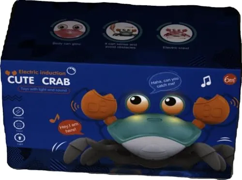 iKidiki Granchio Che Cammina Neonato, Giochi Bambini 1 2 3 4 Anni Granchio Tummy Time Giocattoli Bambino 1 2 3 4 Anni Giochi Neonato 3-6-9 Mesi Regalo Bambino 1 2 3 4 Anni Giochi Educativi 1-4 Anni