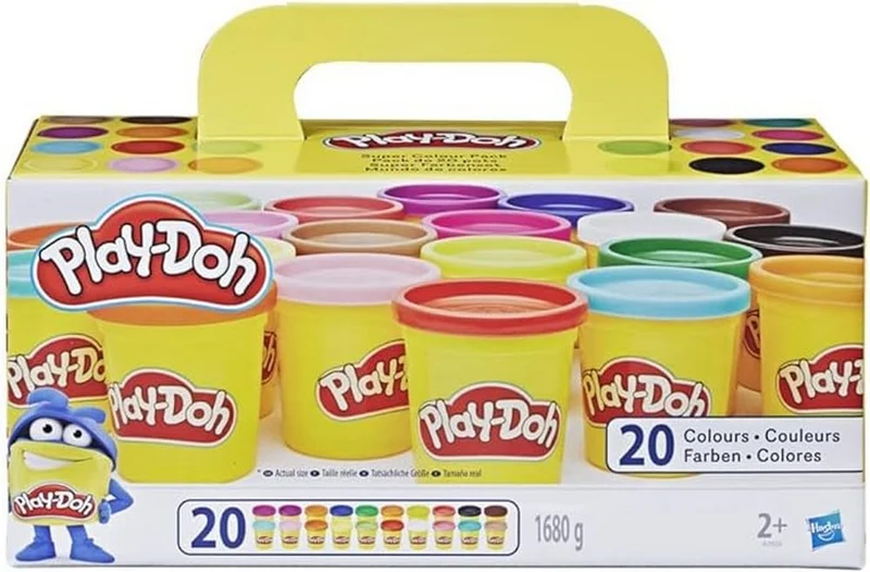 Hasbro Play-Doh- Play-Doh Confezione Super Color, Giochi di Halloween per Bambini e Bambine, Giocattoli Idee Regalo per Feste, Multicolore, 20 Vasetti di Pasta da modellare, A7924EUC