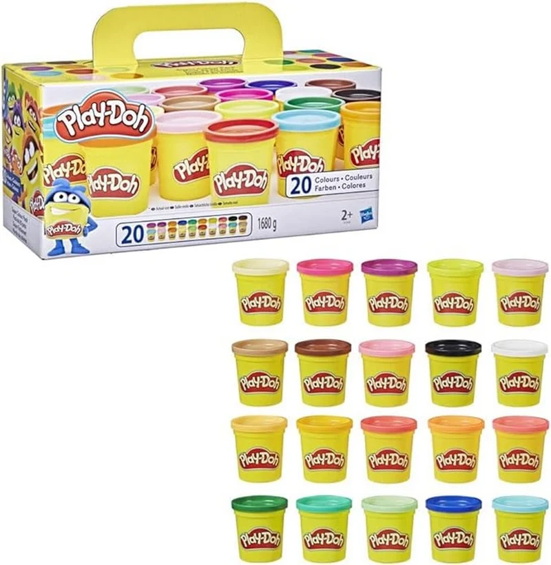 Hasbro Play-Doh- Play-Doh Confezione Super Color, Giochi di Halloween per Bambini e Bambine, Giocattoli Idee Regalo per Feste, Multicolore, 20 Vasetti di Pasta da modellare, A7924EUC