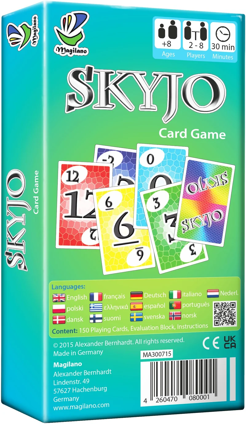 SKYJO Magilano, L'Intrattenente Gioco per Grandi e Piccini. È il Gioco di Societá Ideale Per Divertenti e Piacevoli Serate Tra Amici e Parenti
