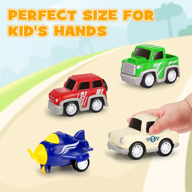 Aoskie Camion Macchinine 2 3 4 Anni, 5 in 1 con Suoni e Luci, 4 Mini Cars, Giocattolo Regalo per Bambino