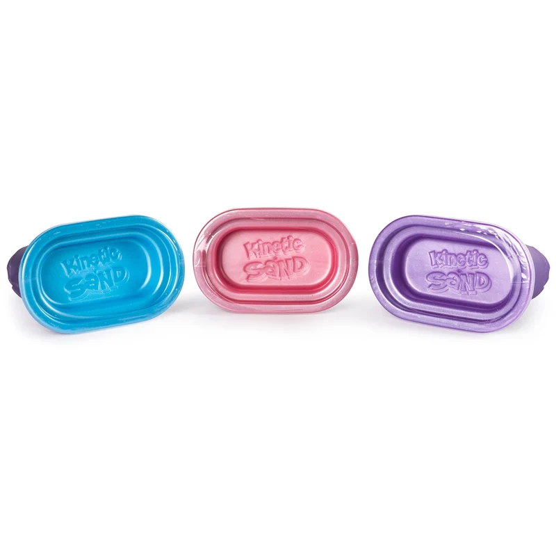 Kinetic Sand, Confezione da 3 Mini Castelli, 340 g di Sabbia Modellabile in 3 Colori Brillanti, dai 3 Anni, 6053520