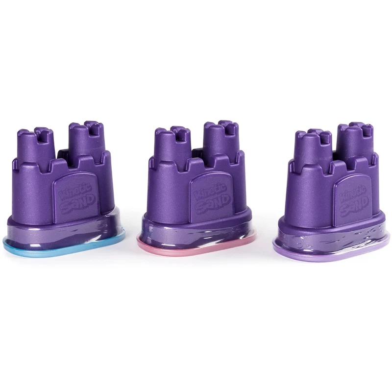Kinetic Sand, Confezione da 3 Mini Castelli, 340 g di Sabbia Modellabile in 3 Colori Brillanti, dai 3 Anni, 6053520
